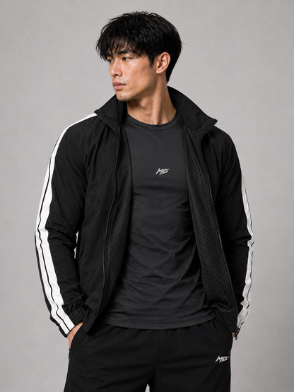 MontGuru ShadowFlex Mesh-Lined Track Jacket UV Protect  – Black