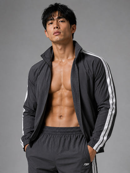 MontGuru ShadowFlex Mesh-Lined Track Jacket UV Protect  – Dark grey