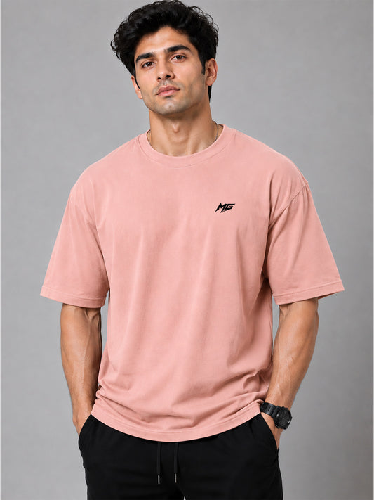 Core Oversized Premium Cotton Gym T-Shirt – Peach