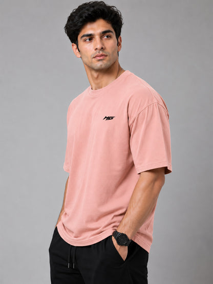 Core Oversized Premium Cotton Gym T-Shirt – Peach